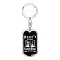Daddy's Fishing Buddy Keychain Stainless Steel or 18k Gold Dog Tag Keyring-Express Your Love Gifts