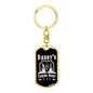 Daddy's Fishing Buddy Keychain Stainless Steel or 18k Gold Dog Tag Keyring-Express Your Love Gifts