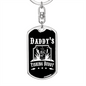 Daddy's Fishing Buddy Keychain Stainless Steel or 18k Gold Dog Tag Keyring-Express Your Love Gifts