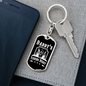 Daddy's Fishing Buddy Keychain Stainless Steel or 18k Gold Dog Tag Keyring-Express Your Love Gifts