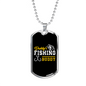 Daddy'S Fishing Buddy Necklace Stainless Steel or 18k Gold Dog Tag 24" Chain-Express Your Love Gifts