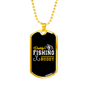 Daddy'S Fishing Buddy Necklace Stainless Steel or 18k Gold Dog Tag 24" Chain-Express Your Love Gifts