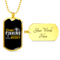 Daddy'S Fishing Buddy Necklace Stainless Steel or 18k Gold Dog Tag 24" Chain-Express Your Love Gifts
