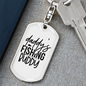 Daddy's Fishing Buddy Plain Keychain Stainless Steel or 18k Gold Dog Tag Keyring-Express Your Love Gifts
