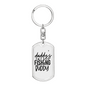 Daddy's Fishing Buddy Plain Keychain Stainless Steel or 18k Gold Dog Tag Keyring-Express Your Love Gifts