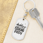 Daddy's Fishing Buddy Plain Keychain Stainless Steel or 18k Gold Dog Tag Keyring-Express Your Love Gifts