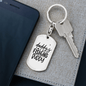 Daddy's Fishing Buddy Plain Keychain Stainless Steel or 18k Gold Dog Tag Keyring-Express Your Love Gifts
