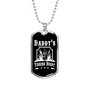Daddy's Fishing Buddy White Necklace Stainless Steel or 18k Gold Dog Tag 24" Chain-Express Your Love Gifts