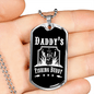 Daddy's Fishing Buddy White Necklace Stainless Steel or 18k Gold Dog Tag 24" Chain-Express Your Love Gifts