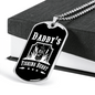 Daddy's Fishing Buddy White Necklace Stainless Steel or 18k Gold Dog Tag 24" Chain-Express Your Love Gifts