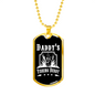 Daddy's Fishing Buddy White Necklace Stainless Steel or 18k Gold Dog Tag 24" Chain-Express Your Love Gifts