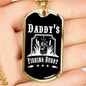 Daddy's Fishing Buddy White Necklace Stainless Steel or 18k Gold Dog Tag 24" Chain-Express Your Love Gifts