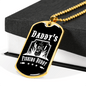 Daddy's Fishing Buddy White Necklace Stainless Steel or 18k Gold Dog Tag 24" Chain-Express Your Love Gifts