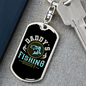 Daddy'S Fishing Keychain Stainless Steel or 18k Gold Dog Tag Keyring-Express Your Love Gifts