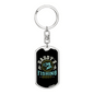 Daddy'S Fishing Keychain Stainless Steel or 18k Gold Dog Tag Keyring-Express Your Love Gifts