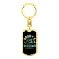 Daddy'S Fishing Keychain Stainless Steel or 18k Gold Dog Tag Keyring-Express Your Love Gifts
