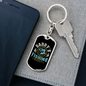 Daddy'S Fishing Keychain Stainless Steel or 18k Gold Dog Tag Keyring-Express Your Love Gifts