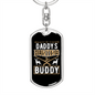Daddy'S Hunting Buddy Deer & Guns Keychain Stainless Steel or 18k Gold Dog Tag Keyring-Express Your Love Gifts