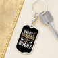 Daddy'S Hunting Buddy Deer & Guns Keychain Stainless Steel or 18k Gold Dog Tag Keyring-Express Your Love Gifts