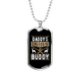 Daddy'S Hunting Buddy Deer & Guns Necklace Stainless Steel or 18k Gold Dog Tag 24" Chain-Express Your Love Gifts