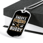 Daddy'S Hunting Buddy Deer & Guns Necklace Stainless Steel or 18k Gold Dog Tag 24" Chain-Express Your Love Gifts