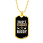 Daddy'S Hunting Buddy Deer & Guns Necklace Stainless Steel or 18k Gold Dog Tag 24" Chain-Express Your Love Gifts