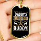 Daddy'S Hunting Buddy Deer & Guns Necklace Stainless Steel or 18k Gold Dog Tag 24" Chain-Express Your Love Gifts