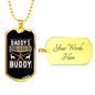 Daddy'S Hunting Buddy Deer & Guns Necklace Stainless Steel or 18k Gold Dog Tag 24" Chain-Express Your Love Gifts
