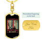 Daddy's Hunting Buddy Keychain Stainless Steel or 18k Gold Dog Tag Keyring-Express Your Love Gifts