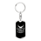 Daddy's Hunting Buddy White Keychain Stainless Steel or 18k Gold Dog Tag Keyring-Express Your Love Gifts