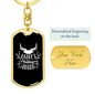 Daddy's Hunting Buddy White Keychain Stainless Steel or 18k Gold Dog Tag Keyring-Express Your Love Gifts