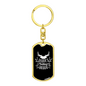 Daddy's Hunting Buddy White Keychain Stainless Steel or 18k Gold Dog Tag Keyring-Express Your Love Gifts