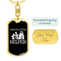 Daddy'S Little Helper Swivel Keychain Woodworker Dog Tag Stainless Steel or 18k Gold-Express Your Love Gifts