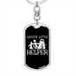 Daddy'S Little Helper Swivel Keychain Woodworker Dog Tag Stainless Steel or 18k Gold-Express Your Love Gifts