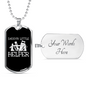 Daddy'S Little Helper Woodworker Dog Tag Stainless Steel or 18k Gold W 24"-Express Your Love Gifts