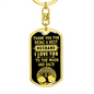 Daddy Thank You Keychain Stainless Steel or 18k Gold Dog Tag Keyring-Express Your Love Gifts