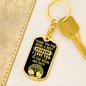 Daddy Thank You Keychain Stainless Steel or 18k Gold Dog Tag Keyring-Express Your Love Gifts