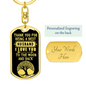 Daddy Thank You Keychain Stainless Steel or 18k Gold Dog Tag Keyring-Express Your Love Gifts
