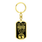 Daddy Thank You Keychain Stainless Steel or 18k Gold Dog Tag Keyring-Express Your Love Gifts