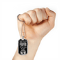 Daddy Thank You Necklace Stainless Steel or 18k Gold Dog Tag 24" Chain-Express Your Love Gifts