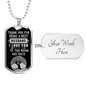 Daddy Thank You Necklace Stainless Steel or 18k Gold Dog Tag 24" Chain-Express Your Love Gifts