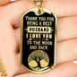 Daddy Thank You Necklace Stainless Steel or 18k Gold Dog Tag 24" Chain-Express Your Love Gifts