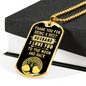 Daddy Thank You Necklace Stainless Steel or 18k Gold Dog Tag 24" Chain-Express Your Love Gifts