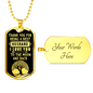 Daddy Thank You Necklace Stainless Steel or 18k Gold Dog Tag 24" Chain-Express Your Love Gifts