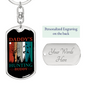 Daddys Hunter'S Keychain Gift Stainless Steel or 18k Gold Dog Tag Keyring-Express Your Love Gifts