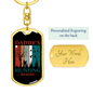 Daddys Hunter'S Keychain Gift Stainless Steel or 18k Gold Dog Tag Keyring-Express Your Love Gifts