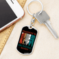 Daddys Hunter'S Keychain Gift Stainless Steel or 18k Gold Dog Tag Keyring-Express Your Love Gifts