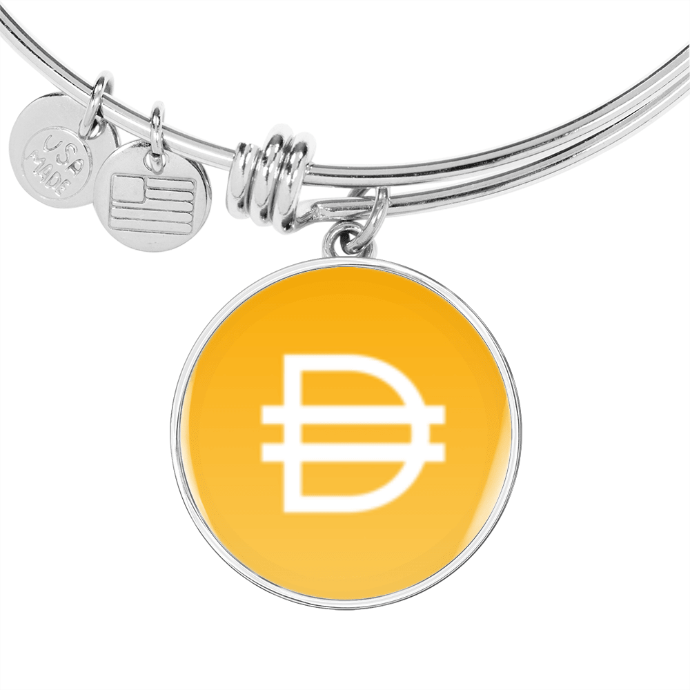 Dai Stablecoin (DAI) Bracelet Stainless Steel or 18k Gold Circle Bangle-Express Your Love Gifts