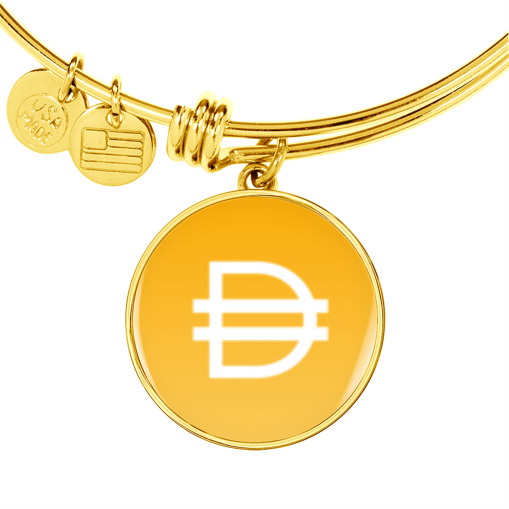 Dai Stablecoin (DAI) Bracelet Stainless Steel or 18k Gold Circle Bangle-Express Your Love Gifts
