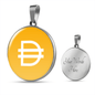 Dai Stablecoin (DAI) Circle Necklace Stainless Steel or 18k Gold 18-22"-Express Your Love Gifts